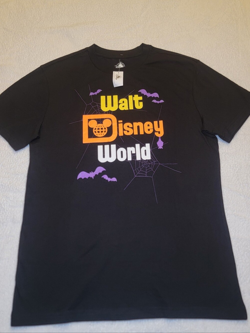NWT Disney Parks Walt Disney World Black Halloween Logo T-Shirt Unisex Size M